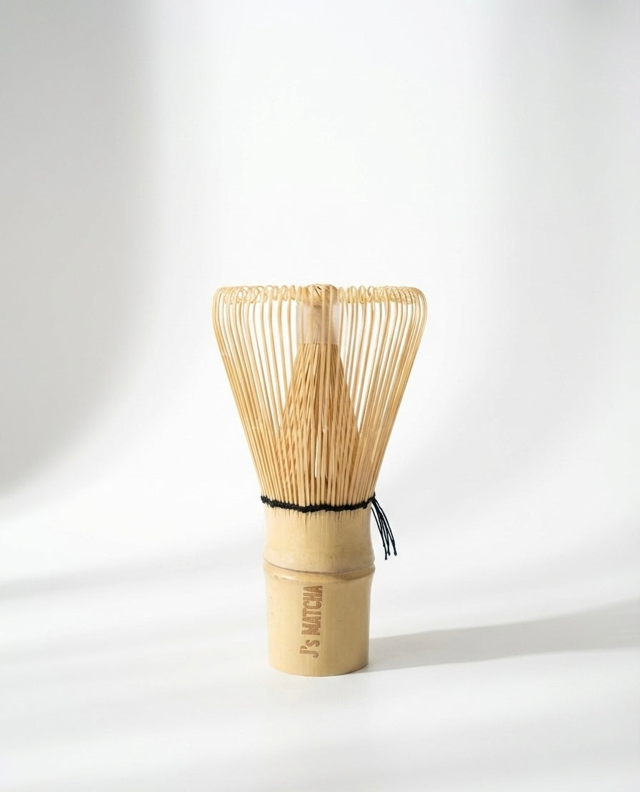 Bamboo whisk for matcha on a white background